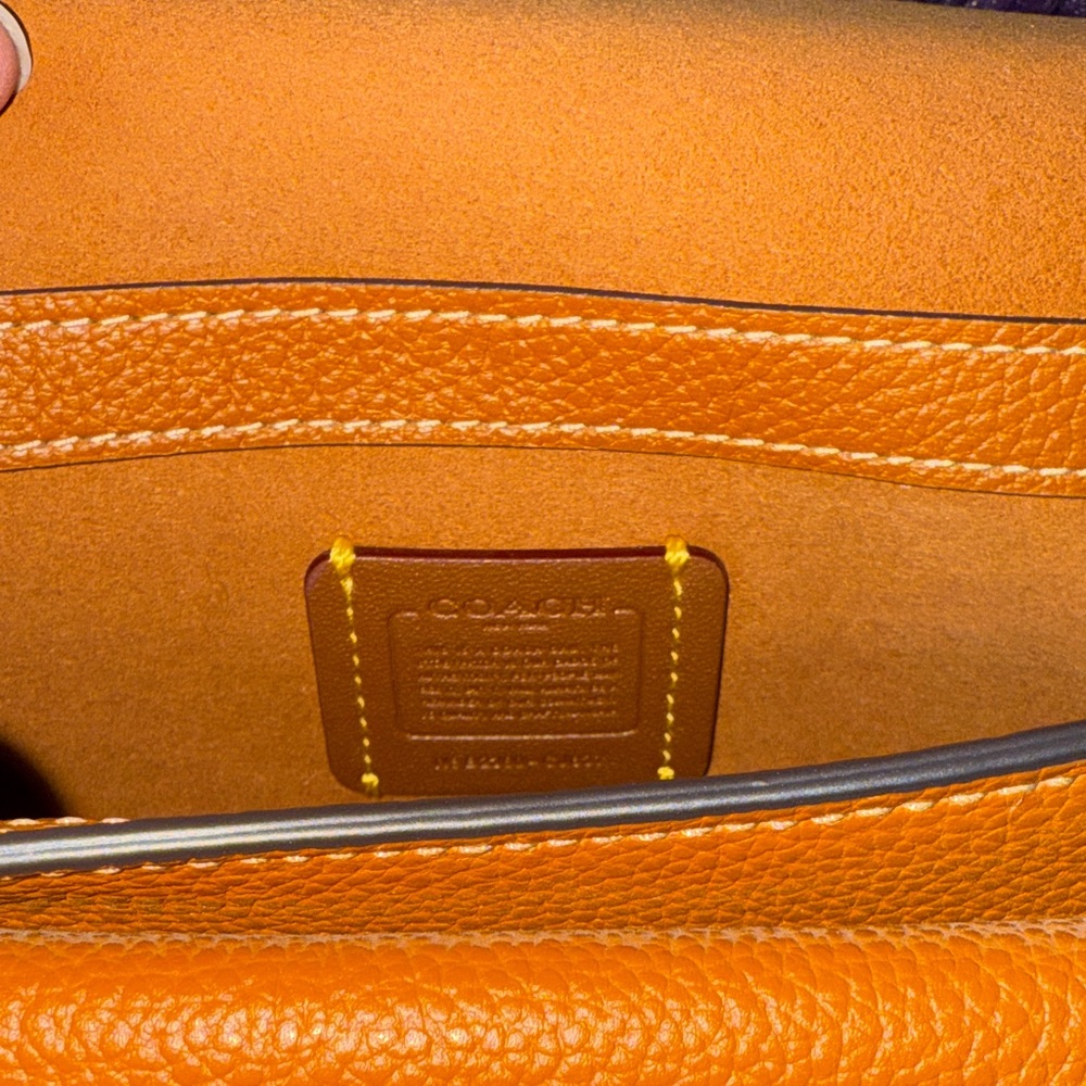 Coach Cognac Brown Braided Crossbody Bag - Picture 7 of 9
